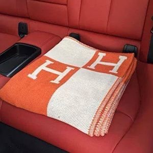 Hermès H cashmere wool blanket